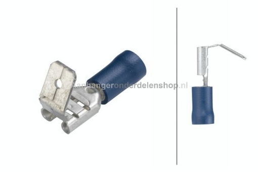 Afbeeldingen van Vlakstekker dubbel 6,3-0,8mm² Blauw