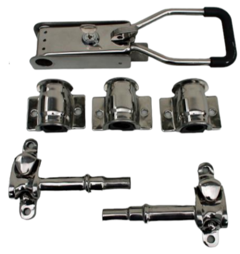 Afbeeldingen van Draaistangsluiting Set Compleet RVS Ø22M