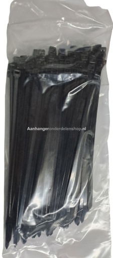 Afbeeldingen van Kabelbinders 4.8 x 200MM Zwart 100ST