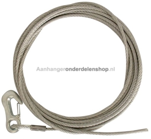 Afbeeldingen van lierkabel + Haak 10.M  7mm dik.  2500NM