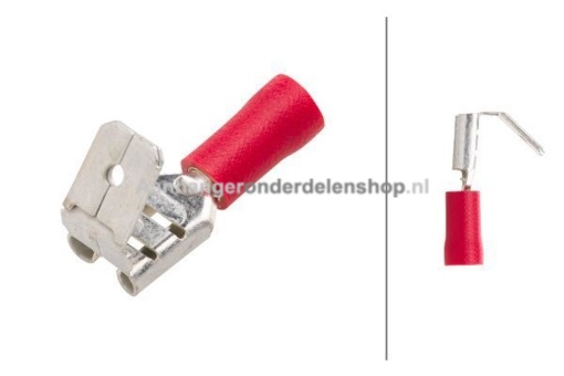Afbeeldingen van Vlakstekker dubbel 6,3-0,8mm² Rood