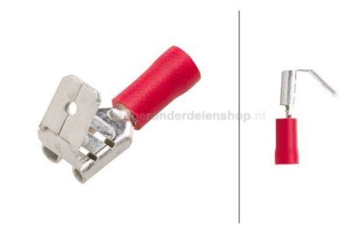 Afbeeldingen van Vlakstekker dubbel 6,3-0,8mm² Rood
